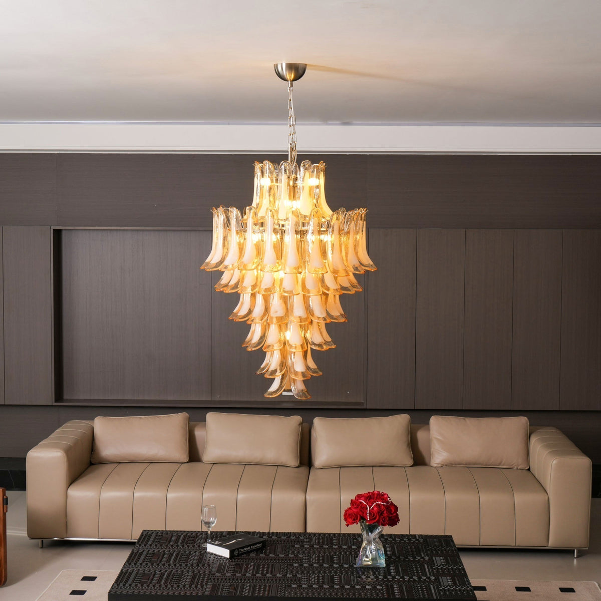 Verevia Lustre en Verre Ambre Luxe