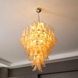 Zinc Lustre en Verre et Métal Postmoderne de Luxe en Forme de Pétale