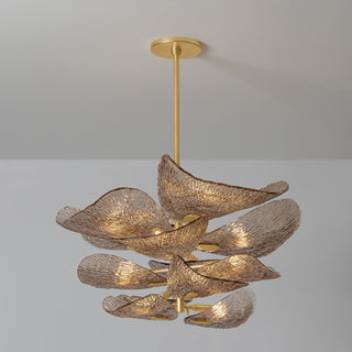 Aurora Lustre en Verre Pétale Superposé Bronze