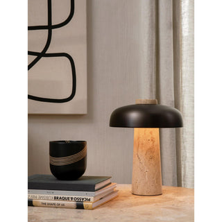 Oakley Lampe à Poser en Travertin