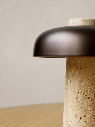 Oakley Lampe à Poser en Travertin