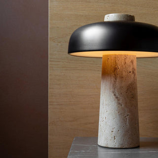Oakley Lampe à Poser en Travertin