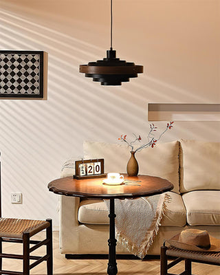 Flare Suspension Moderne Abat-jour Bois Superposé-Luire