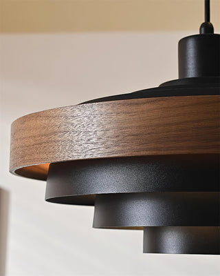 Flare Suspension Moderne Abat-jour Bois Superposé-Luire
