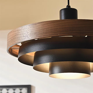 Flare Suspension Moderne Abat-jour Bois Superposé-Luire