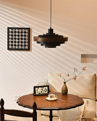 Flare Suspension Moderne Abat-jour Bois Superposé-Luire