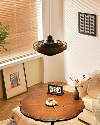 Flare Suspension Moderne Abat-jour Bois Superposé-Luire