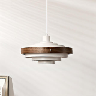 Flare Suspension Moderne Abat-jour Bois Superposé-Luire