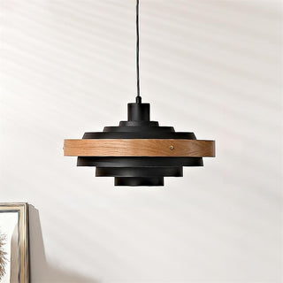 Flare Suspension Moderne Abat-jour Bois Superposé-Luire