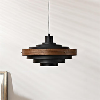Flare Suspension Moderne Abat-jour Bois Superposé-Luire