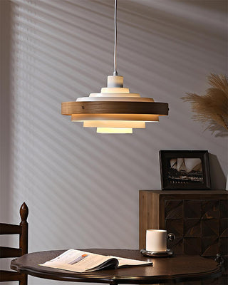 Flare Suspension Moderne Abat-jour Bois Superposé-Luire