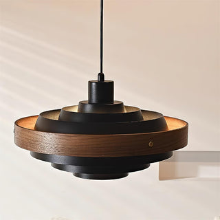 Flare Suspension Moderne Abat-jour Bois Superposé-Luire