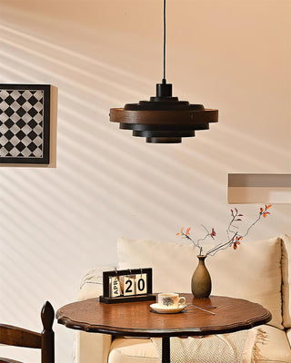 Flare Suspension Moderne Abat-jour Bois Superposé-Luire
