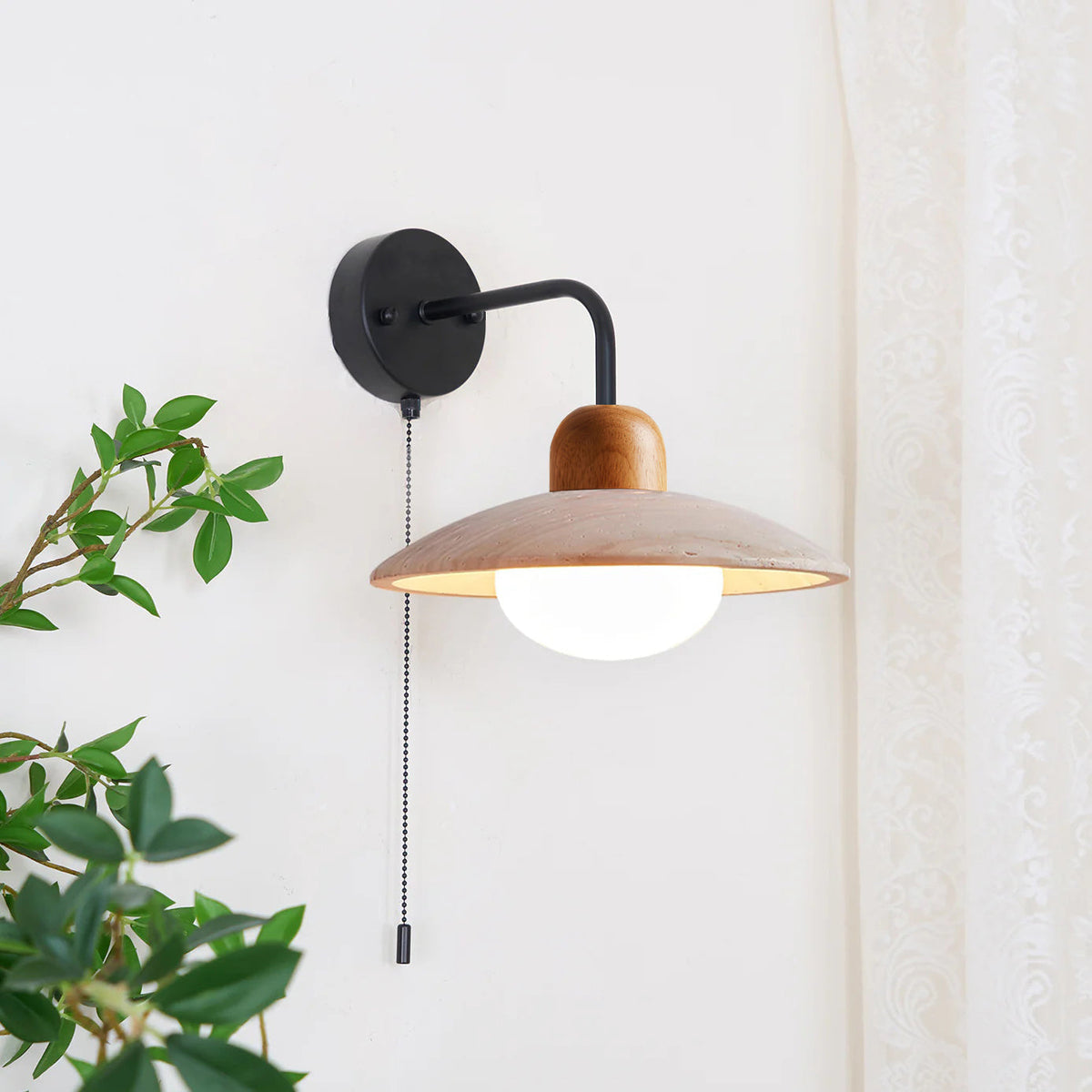 Leto Travertine Wall Sconce-Neutral Decor