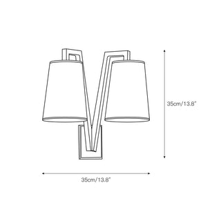 Lampe Murale Double en Laiton et Tissu Industrielle Vintage Ivmarel