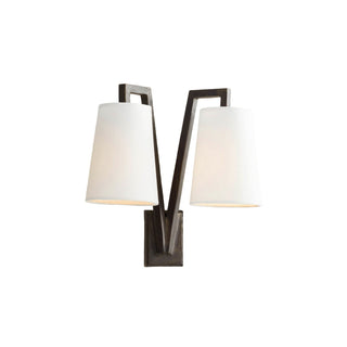 Lampe Murale Double en Laiton et Tissu Industrielle Vintage Ivmarel