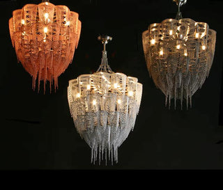 Cascade Aluminum Chain Chandelier-Neutral Decor