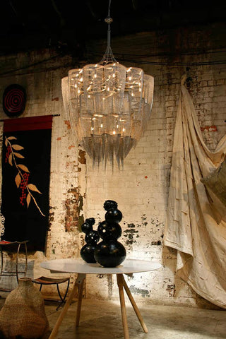 Cascade Aluminum Chain Chandelier-Neutral Decor