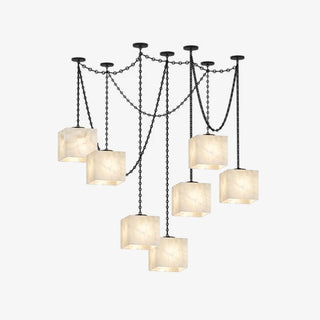 Cascade Chain Cube Chandelier-Neutral Decor