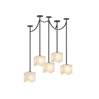 Cascade Chain Cube Chandelier-Neutral Decor