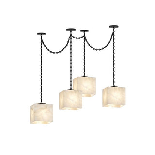 Cascade Chain Cube Chandelier-Neutral Decor