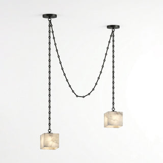 Cascade Chain Cube Chandelier-Neutral Decor