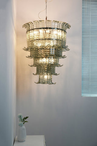 Aurora Lustre Cascade Verre Murano Vintage