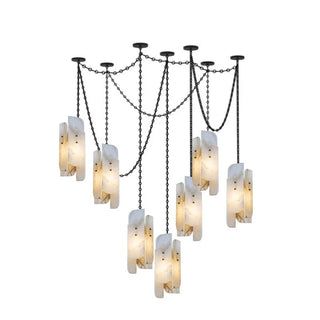 Cascading Chain Cluster Chandelier-Neutral Decor