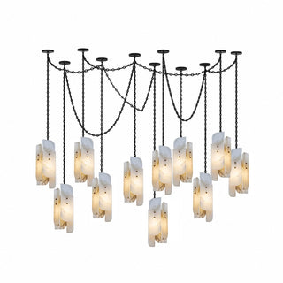 Cascading Chain Cluster Chandelier-Neutral Decor