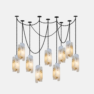Cascading Chain Cluster Chandelier-Neutral Decor