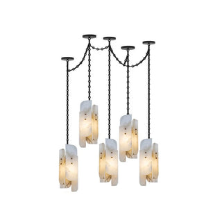 Cascading Chain Cluster Chandelier-Neutral Decor