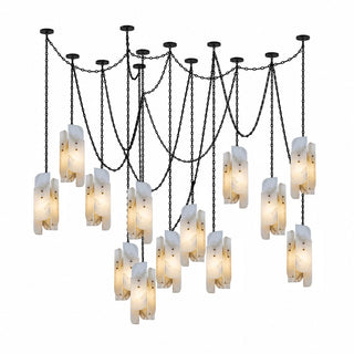 Cascading Chain Cluster Chandelier-Neutral Decor