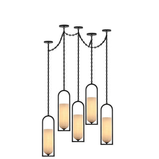 Cascading Chain Lantern Chandelier-Neutral Decor