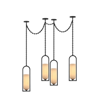 Cascading Chain Lantern Chandelier-Neutral Decor