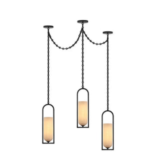 Cascading Chain Lantern Chandelier-Neutral Decor