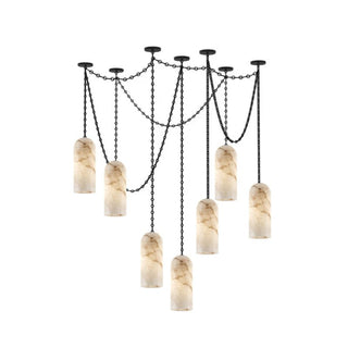 Cascading Chain Capsule Chandelier-Neutral Decor
