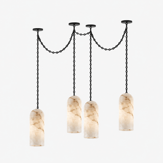 Cascading Chain Capsule Chandelier-Neutral Decor
