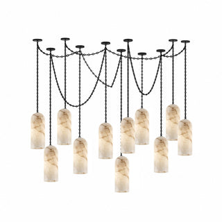 Cascading Chain Capsule Chandelier-Neutral Decor