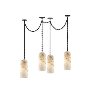 Cascading Chain Capsule Chandelier-Neutral Decor
