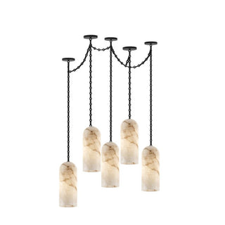 Cascading Chain Capsule Chandelier-Neutral Decor