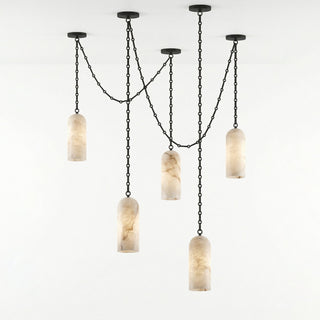 Cascading Chain Capsule Chandelier-Neutral Decor