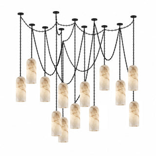 Cascading Chain Capsule Chandelier-Neutral Decor
