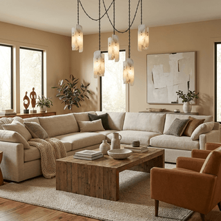 Cascading Chain Cluster Chandelier-Neutral Decor