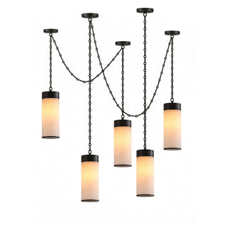 Cascading Chain Cylinder Chandelier-Neutral Decor
