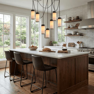 Cascading Chain Cylinder Chandelier-Neutral Decor