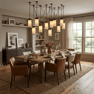 Cascading Chain Cylinder Chandelier-Neutral Decor