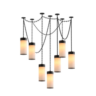 Cascading Chain Cylinder Chandelier-Neutral Decor