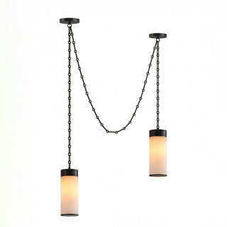 Cascading Chain Cylinder Chandelier-Neutral Decor