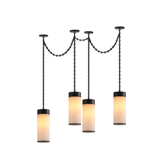Cascading Chain Cylinder Chandelier-Neutral Decor
