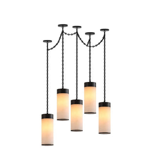 Cascading Chain Cylinder Chandelier-Neutral Decor